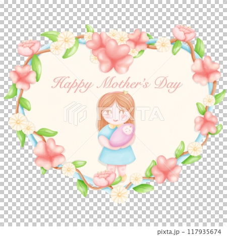 cute little girl with flowers 117935674