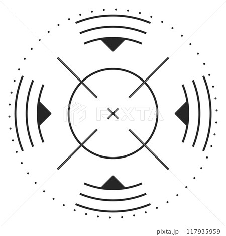 Game crosshair. Hud element. Tech screen mark 117935959