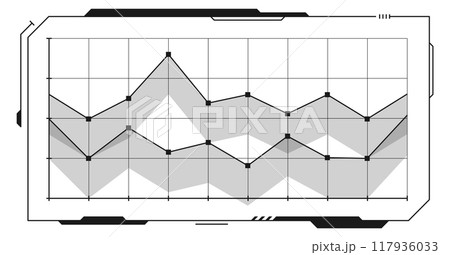 Chart frame in futuristic hud style. Black line box 117936033