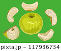 剥いていない梨1個とカットした梨5個 117936734