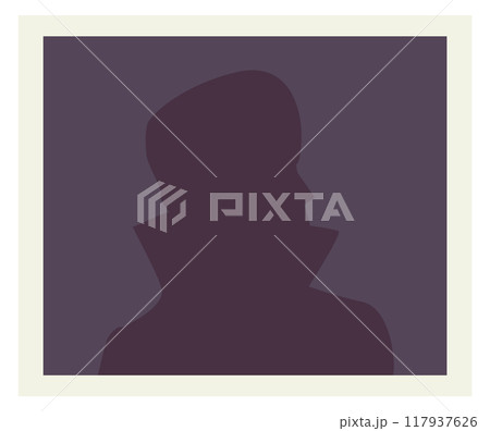 Male silhouette photo. Suspect of crime cartoon icon 117937626