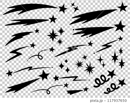 Pop shooting star silhouette illustration set 117937650