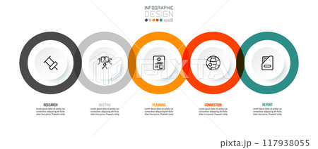 Timeline chart business infographic template. 117938055