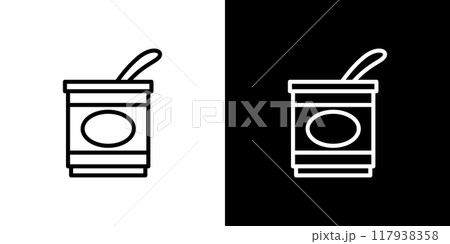 ヨーグルトのシンプルな線画アイコン 117938358