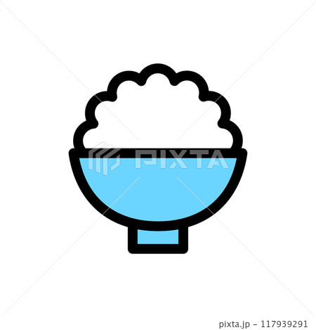 白米のご飯のアイコン　イラスト 117939291