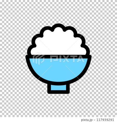 白米のご飯のアイコン　イラスト 117939291