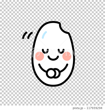 お辞儀をする白米のキャラクターのイラスト 117939294