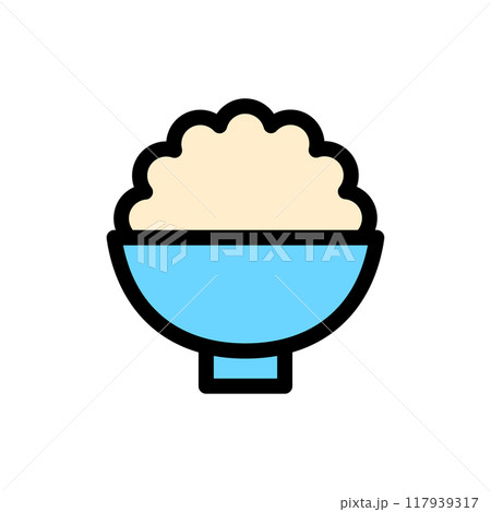 玄米のご飯のアイコン　イラスト 117939317