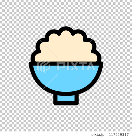 玄米のご飯のアイコン　イラスト 117939317