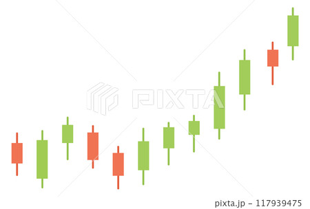 Candlestick chart icon. Color infographic diagram template 117939475