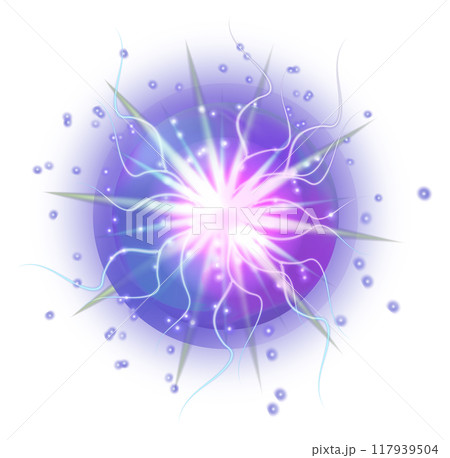 Electric orb. Light effect. Energy explosion sphere 117939504