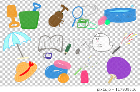 Summer illustration set (without text) 117939516