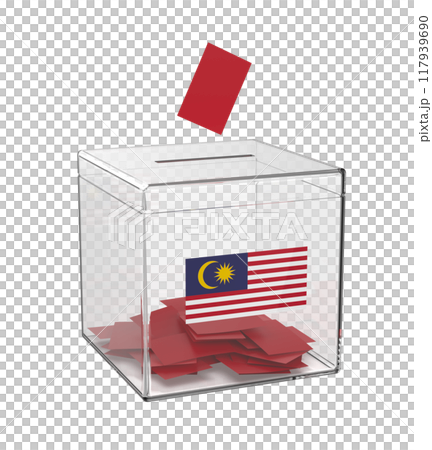 Ballot box with the national flag of Malaysia Ballot box with the national flag of Malaysia 117939690