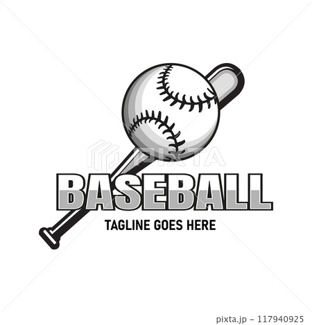 Baseball ball and bat design, Perfect Sports logo for Baseball team 117940925