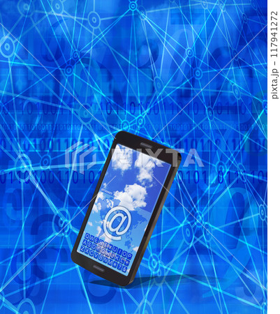 ネットに接続するスマートフォン 117941272