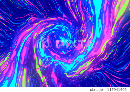 カラフルで幻想的な渦巻きの背景 117941405