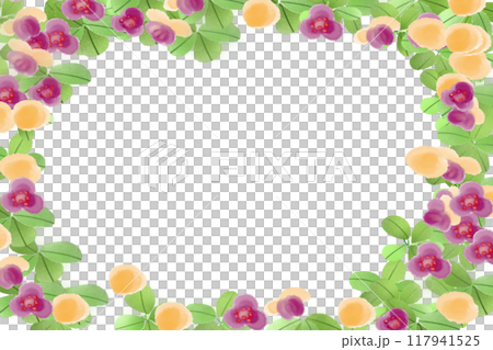 木通（アケビ）の花のカード1 117941525