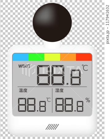 Black globe thermometer heat stroke meter illustration 117941632