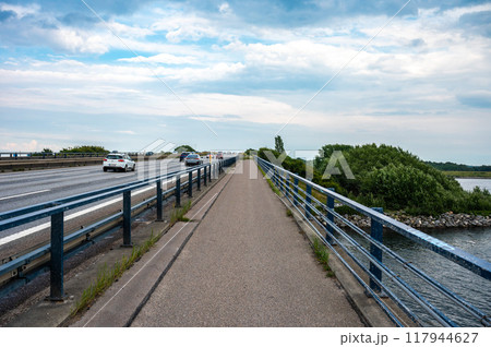 Pedestrian and cycling bridge over the E20 highway, Denmark 117944627