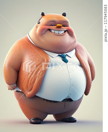 A dog or bear, dressed in a suit and tie, shows a happy expression. A dog or bear, dressed in a suit and tie, shows a happy expression. 117945083