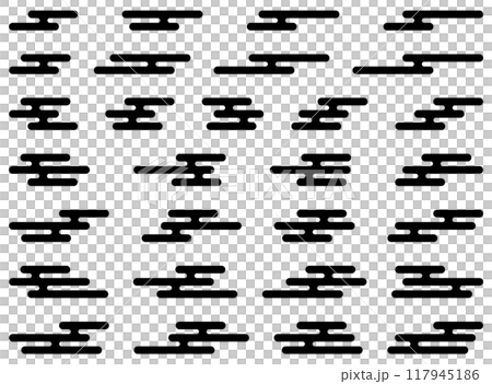 様々な形の和風の雲のベクターイラストセット 様々な形の和風の雲のベクターイラストセット 117945186