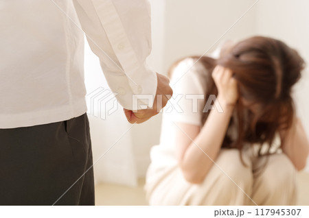 女性にDVをする暴力的な男性 女性にDVをする暴力的な男性 117945307