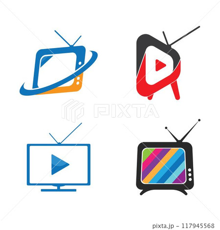 The Illustration of TV logo 117945568