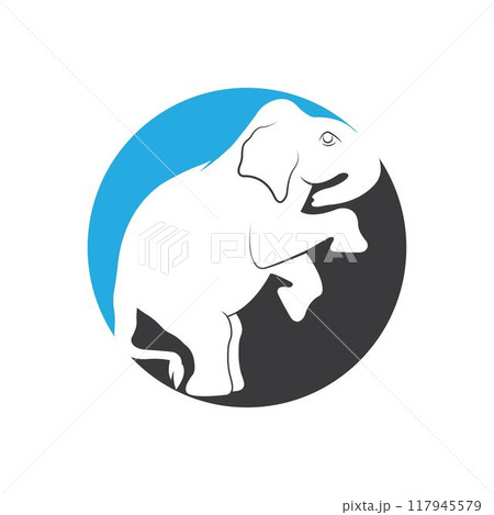 Vector illustration of Elephant silhouettes on white background. Vector illustration of Elephant silhouettes on white background. 117945579