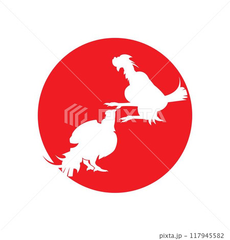 fighting cocks logo vector template 117945582