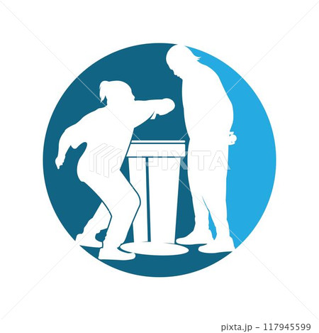 Slap fight logo vector illustration design template Slap fight logo vector illustration design template 117945599