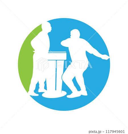 Slap fight logo vector illustration design template Slap fight logo vector illustration design template 117945601