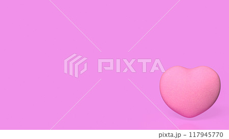 The pink fabric heart for love or romance concept 3d rendering. The pink fabric heart for love or romance concept 3d rendering. 117945770