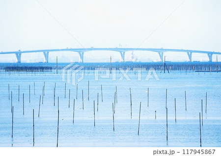 水面に映る橋 117945867