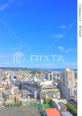 静岡県静岡市、静岡県庁展望台から見た静岡市街地の風景 静岡県静岡市、静岡県庁展望台から見た静岡市街地の風景 117946011