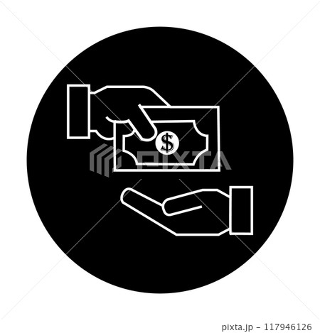 hand dollar money icon illustration symbol design 117946126