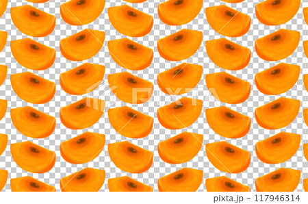 カットされた柿のパターン 117946314