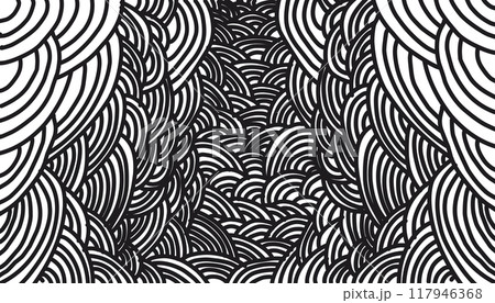 Seamless pattern background illustration of doodles and curls 117946368