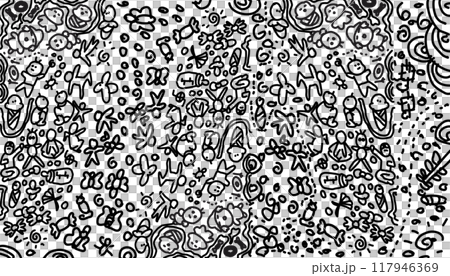 Black and white doodle background illustration Black and white doodle background illustration 117946369