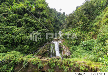 Small cascade waterfall in Sapa 117947051