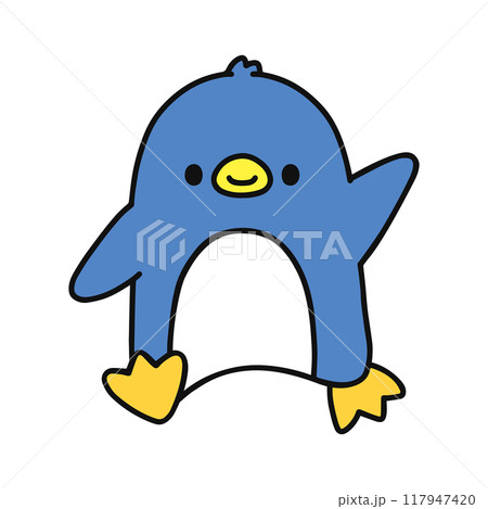 手を振るかわいいペンギン 117947420