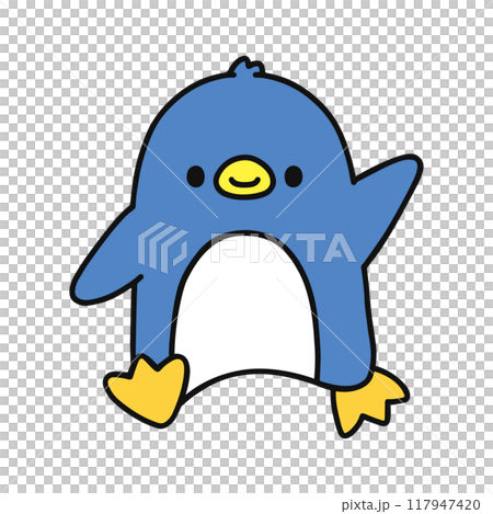 手を振るかわいいペンギン 117947420