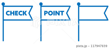 CHECKとPOINTのアイコン 青 117947839