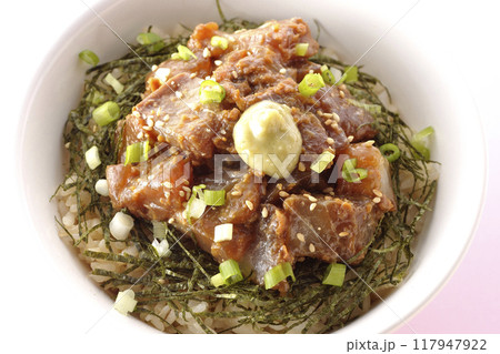 黒鯛の味噌漬け丼を俯瞰で撮影 117947922