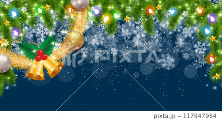 雪　クリスマス　冬　光　背景	 117947984