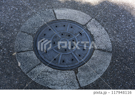 帝大の文字が残っているマンホールの蓋 117948116