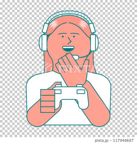 微笑的女玩家 117948687