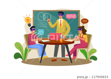 Teacher's Day Illustration concept. A flat illustration isolated on white background 117949833