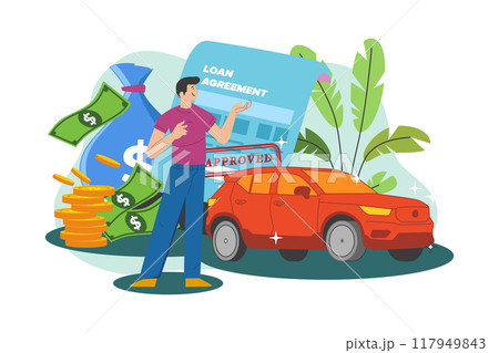 Man getting a car loan approved Man getting a car loan approved 117949843