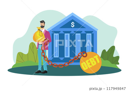Man under debt from the bank 117949847