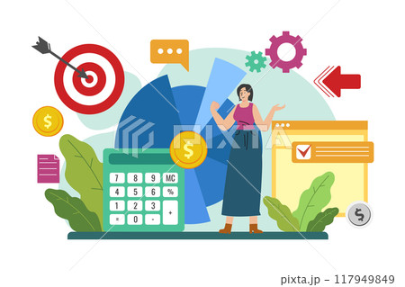 Girl with finance management Girl with finance management 117949849
